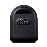 Cassetta portachiavi in plastica completa con serratura per password, porta con chiave, per riporre le chiavi (nera)