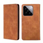 Per Xiaomi 14 Custodia per telefono in pelle magnetica Skin Feel (marrone chiaro)