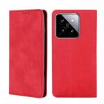 Custodia per telefono in pelle magnetica Skin Feel per Xiaomi 14 (rossa)