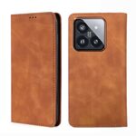 Per Xiaomi 14 Pro Custodia per telefono in pelle magnetica Skin Feel (marrone chiaro)