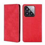 Custodia magnetica in pelle per Xiaomi 14 Pro Skin Feel (rossa)