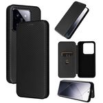 Per Xiaomi 14 Custodia per cellulare in pelle con texture in fibra di carbonio (nera)