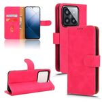Custodia per telefono in pelle con vibrazione magnetica Skin Feel per Xiaomi 14 (rosa rossa)