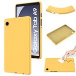 Custodia per tablet antiurto in silicone liquido di colore puro per Samsung Galaxy Tab A9 (giallo)