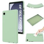 Custodia per tablet antiurto in silicone liquido di colore puro per Samsung Galaxy Tab A9 (verde)
