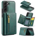 Custodia per telefono in pelle staccabile con cerniera multischeda per Samsung Galaxy S22+ DG.MING serie M5 (verde)