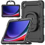 Custodia per tablet PC idrica in silicone per Samsung Galaxy Tab A9+ con tracolla (nera)