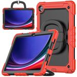 Custodia per tablet PC idrica in silicone per Samsung Galaxy Tab A9+ con tracolla (rossa)