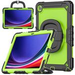 Custodia per tablet PC idrica in silicone per Samsung Galaxy Tab A9+ con tracolla (giallo verde)