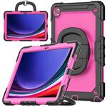 Custodia per tablet PC idrica in silicone per Samsung Galaxy Tab A9+ con tracolla (rosa rossa)