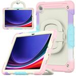 Custodia per tablet PC idrica in silicone per Samsung Galaxy Tab A9+ con tracolla (rosa colorato)