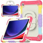 Custodia per tablet PC idrica in silicone per Samsung Galaxy Tab A9+ con tracolla (rosso colorato)