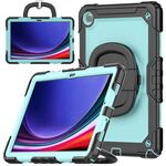 Custodia per tablet PC idrica in silicone per Samsung Galaxy Tab A9+ con tracolla (azzurro)