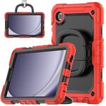 Custodia per tablet PC idrica in silicone per Samsung Galaxy Tab A9 con tracolla (rossa)