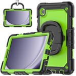 Per Samsung Galaxy Tab A9 Custodia per tablet PC idrica in silicone con tracolla (giallo verde)