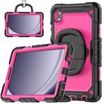 Custodia per tablet PC idrica in silicone per Samsung Galaxy Tab A9 con tracolla (rosa rossa)