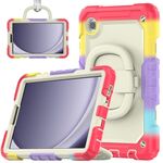 Per Samsung Galaxy Tab A9 Custodia per tablet PC idrica in silicone con tracolla (rosso colorato)