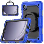 Per Samsung Galaxy Tab A9 Custodia per tablet PC idrica in silicone con tracolla (blu scuro)