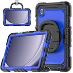 Per Samsung Galaxy Tab A9 Custodia per tablet PC idrica in silicone con tracolla (PC blu scuro)