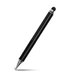 Penna stilo capacitiva in metallo 2 in 1 Dual Touch a ventosa (nera)