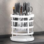 Home Addensare Coltello Organizzatore Cilindro per bacchette Drenaggio della cucina Mensola da appoggio, Specifica: Fisso (Bianco)