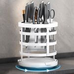 Home Addensare Coltello Organizzatore Cilindro per bacchette Drenaggio della cucina Mensola da appoggio, Specifica: Rotante (Bianco)