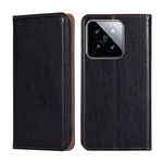 Per Xiaomi 14 Custodia per telefono in pelle magnetica tinta unita olio lucido (nero)