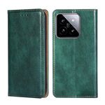 Per Xiaomi 14 Custodia per telefono in pelle magnetica tinta unita olio lucido (verde)