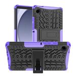 Per Samsung Galaxy Tab A9 Custodia in TPU con texture per pneumatici + tablet PC con supporto (viola)