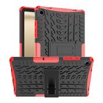 Per Samsung Galaxy Tab A9+ Custodia in TPU con texture pneumatici + tablet PC con supporto (rosso)