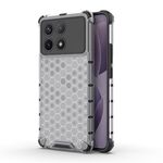 Per Redmi K70 Pro Custodia antiurto per telefono a nido d'ape (bianca)