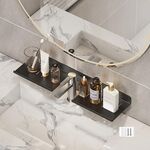Scaffale per rubinetto, bagno di casa, scaffale per trucco, senza foro, lunghezza: 50 cm, a forma di U (nero)
