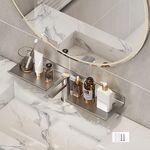 Scaffale per rubinetto, bagno di casa, scaffale per trucco, senza foro, lunghezza: 50 cm, a forma di U (grigio)