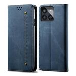 Custodia in pelle con flip orizzontale stile casual per Xiaomi Redmi K70/K70 Pro Texture Denim (Blu)