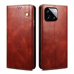 Per Xiaomi Redmi K70/K70 Pro Custodia per telefono in pelle con cera d'olio Crazy Horse Texture (marrone)