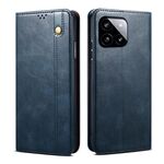 Custodia per telefono in pelle con texture Crazy Horse per cera d'olio Xiaomi Redmi K70/K70 Pro (blu)