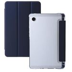 Custodia per tablet in pelle acrilica trasparente 3 volte per Samsung Galaxy Tab A9 (blu scuro)