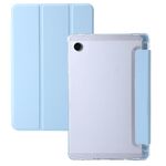 Custodia per tablet in pelle acrilica trasparente 3 volte per Samsung Galaxy Tab A9 (blu ghiaccio)