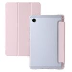Custodia per tablet in pelle acrilica trasparente tripla per Samsung Galaxy Tab A9 (rosa)