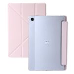 Custodia per tablet in pelle con deformazione acrilica trasparente per Samsung Galaxy Tab A9 (rosa)