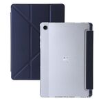 Per Samsung Galaxy Tab A9 Custodia per tablet in pelle con deformazione acrilica trasparente (blu scuro)