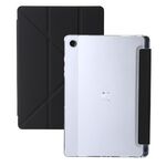 Per Samsung Galaxy Tab A9 Custodia per tablet in pelle con deformazione acrilica trasparente (nera)