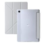 Per Samsung Galaxy Tab A9+ Custodia per tablet in pelle con deformazione acrilica trasparente (grigio)