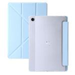 Per Samsung Galaxy Tab A9+ Custodia per tablet in pelle con deformazione acrilica trasparente (blu ghiaccio)
