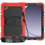 Custodia per tablet PC idrica in silicone per Samsung Galaxy Tab A9+ con tracolla e supporto (rosso)