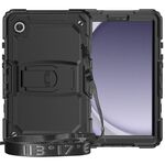 Custodia per tablet PC idrica in silicone per Samsung Galaxy Tab A9 con tracolla e supporto (nero)