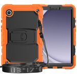 Custodia per tablet PC idrica in silicone per Samsung Galaxy Tab A9 con tracolla e supporto (arancione)
