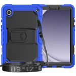 Custodia per tablet PC idrica in silicone per Samsung Galaxy Tab A9 con tracolla e supporto (blu scuro)