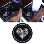 Sottobicchiere antiscivolo a nido d'ape rotondo Love Diamond per auto (nero)