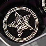 Sottobicchiere decorativo antiscivolo per auto con stella a cinque punte tempestata di diamanti (colore AB)